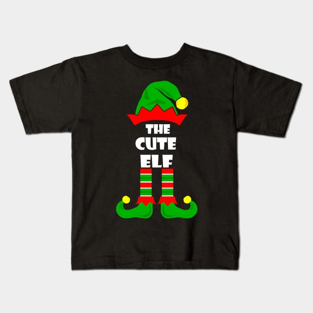 Cute Elf Matching Family Group Christmas Party Funny Kids T-Shirt by albaley